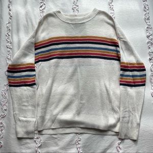 White Stripe Knit Sweater